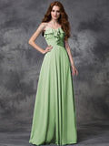 A-line/Princess Sweetheart Ruffles Sleeveless Long Chiffon Bridesmaid Dresses TPP0005598