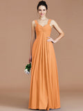 Empire Sweetheart Sleeveless Ruched Floor-Length Chiffon Bridesmaid Dresses TPP0005329