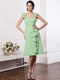 A-Line/Princess Straps Sleeveless Ruffles Ruched Short Chiffon Bridesmaid Dresses TPP0005834