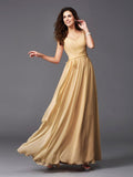 A-Line/Princess Straps Sash/Ribbon/Belt Sleeveless Long Chiffon Bridesmaid Dresses TPP0005143