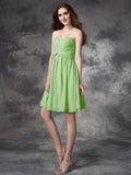 A-line/Princess Sweetheart Ruffles Sleeveless Short Chiffon Bridesmaid Dresses TPP0005552