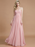 A-Line/Princess Sweetheart Sleeveless Floor-Length Chiffon Bridesmaid Dresses TPP0005518