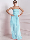 A-Line/Princess Strapless Sleeveless Beading Long Chiffon Bridesmaid Dresses TPP0005577