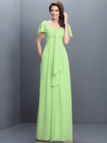 A-Line/Princess Sweetheart Pleats 1/2 Sleeves Long Chiffon Bridesmaid Dresses TPP0005322