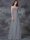 A-line/Princess Sweetheart Sleeveless Long Ruffles Chiffon Bridesmaid Dresses TPP0005770