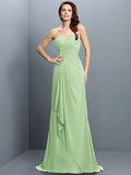 Trumpet/Mermaid Strapless Pleats Sleeveless Long Chiffon Bridesmaid Dresses TPP0005474