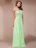 Sheath/Column Ruffles Long Sleeveless Chiffon Bridesmaid Dresses TPP0005717