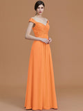 A-Line/Princess V-neck Sleeveless Floor-Length Lace Chiffon Bridesmaid Dresses TPP0005569