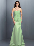 Trumpet/Mermaid Sweetheart Lace Sleeveless Long Satin Bridesmaid Dresses TPP0005592