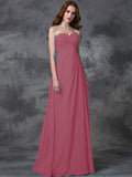 A-line/Princess Sweetheart Sleeveless Long Ruffles Chiffon Bridesmaid Dresses TPP0005770