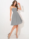 A-Line/Princess Sweetheart Pleats Sleeveless Short Chiffon Bridesmaid Dresses TPP0005313