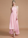 A-Line/Princess Halter Asymmetrical Sleeveless Chiffon Bridesmaid Dresses TPP0005582