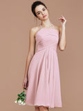 A-Line/Princess Halter Sleeveless Ruched Short/Mini Chiffon Bridesmaid Dresses TPP0005152