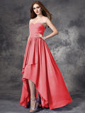 A-line/Princess Sweetheart Ruffles Sleeveless High Low Chiffon Bridesmaid Dresses TPP0005145