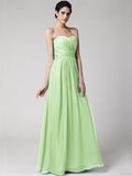 Sheath/Column Sweetheart Sleeveless Pleats Long Chiffon Bridesmaid Dresses TPP0005844