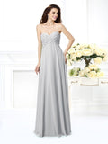 A-Line/Princess Sweetheart Sleeveless Long Chiffon Bridesmaid Dresses TPP0004267