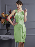 Sheath/Column Sleeveless Applique Short Taffeta Bridesmaid Dresses TPP0005248