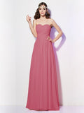 A-Line/Princess Sweetheart Sleeveless Long Pleats Chiffon Bridesmaid Dresses TPP0005097