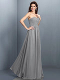 A-Line/Princess Sweetheart Pleats Sleeveless Long Chiffon Bridesmaid Dresses TPP0005405