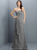 Trumpet/Mermaid Strapless Pleats Sleeveless Long Chiffon Bridesmaid Dresses TPP0005474