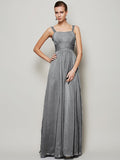 Sheath/Column Straps Sleeveless Pleats Long Chiffon Bridesmaid Dresses TPP0005157