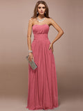 Sheath/Column Sweetheart Sleeveless Ruffles Long Bridesmaid Dresses TPP0005279