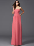 A-Line/Princess Sweetheart Pleats Sleeveless Long Chiffon Bridesmaid dresses TPP0005628