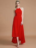 A-Line/Princess Halter Asymmetrical Sleeveless Chiffon Bridesmaid Dresses TPP0005582