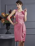 Sheath/Column Sleeveless Applique Short Taffeta Bridesmaid Dresses TPP0005248