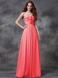 A-line/Princess Sweetheart Ruffles Sleeveless Long Chiffon Bridesmaid Dresses TPP0005598