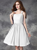 A-line/Princess Straps Ruffles Sleeveless Short Chiffon Bridesmaid Dresses TPP0005517