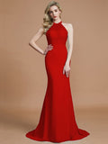 Trumpet/Mermaid Sleeveless Scoop Sweep/Brush Train Chiffon Bridesmaid Dresses TPP0005142