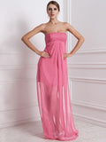 A-Line/Princess Strapless Sleeveless Beading Long Chiffon Bridesmaid Dresses TPP0005577