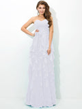 A-Line/Princess Sweetheart Layers Sleeveless Long Chiffon Bridesmaid Dresses TPP0005233