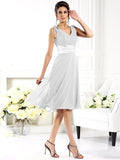 A-Line/Princess V-neck Sleeveless Short Chiffon Bridesmaid Dresses TPP0005239