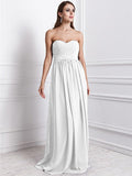 Sheath/Column Sweetheart Sleeveless Ruffles Long Chiffon Bridesmaid Dresses TPP0005795