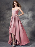 A-line/Princess Sweetheart Ruffles Sleeveless High Low Chiffon Bridesmaid Dresses TPP0005145