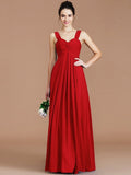 Empire Sweetheart Sleeveless Ruched Floor-Length Chiffon Bridesmaid Dresses TPP0005329