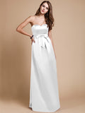 Sheath/Column Sweetheart Sleeveless Long Bowknot Satin Bridesmaid Dresses TPP0005678