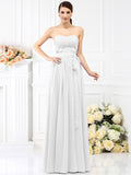 A-Line/Princess Strapless Sash/Ribbon/Belt Sleeveless Long Chiffon Bridesmaid Dresses TPP0005731