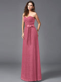 A-Line/Princess Sweetheart Sash/Ribbon/Belt Sleeveless Long Lace Bridesmaid dresses TPP0005357