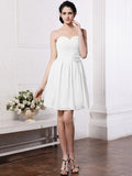 A-Line/Princess Sweetheart Sleeveless Pleats Hand-Made Flower Chiffon Bridesmaid Dresses TPP0005875