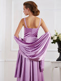 A-Line/Princess Spaghetti Straps Sleeveless Beading Long Elastic Woven Satin Mother of the Bride Dresses TPP0005304