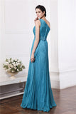 Sheath/Column One-Shoulder Sleeveless Beading Pleats Long Chiffon Bridesmaid Dresses TPP0005588