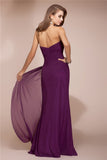 Sheath/Column Sweetheart Sleeveless Long Beading Ruffles Chiffon Bridesmaid Dresses TPP0005224