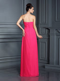 A-Line/Princess Strapless Beading Sleeveless Long Chiffon Bridesmaid Dresses TPP0005573