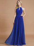 A-Line/Princess Chiffon Scoop Sleeveless Floor-Length Bridesmaid Dresses TPP0005219