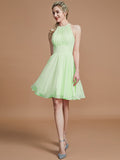 A-Line/Princess Chiffon Knee-Length Sleeveless Scoop Bridesmaid Dresses TPP0005275