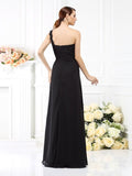 Sheath/Column One-Shoulder Sleeveless Long Satin Bridesmaid Dresses TPP0005457