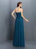 A-Line/Princess Sweetheart Pleats Sleeveless Long Satin Bridesmaid Dresses TPP0005522